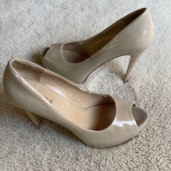 Guess | Nude Patent Peep Toe Heels | 8 - Picture 10 of 16
